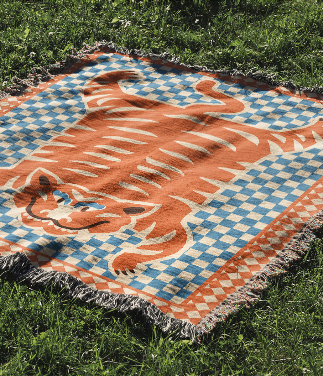 Tiger discount woven throw